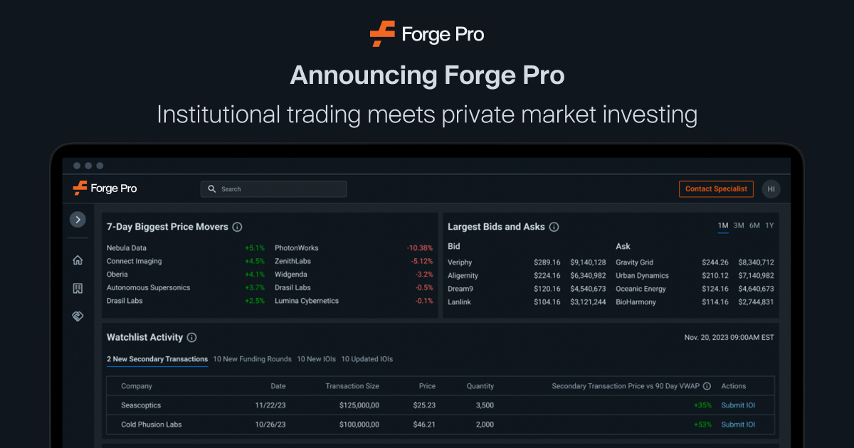Forge Pro - Institutional Trading Meets Private Market Investing